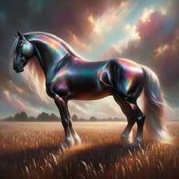 a horse, digital painting, iridescent generated by DALL·E 2